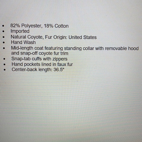 Pendleton North Shore Genuine Coyote Fur Trim Down Parka Coat - Picture 8 of 8